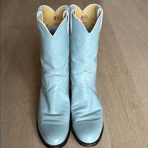 Justin Boots Women's Light Blue Western Heeled Boots